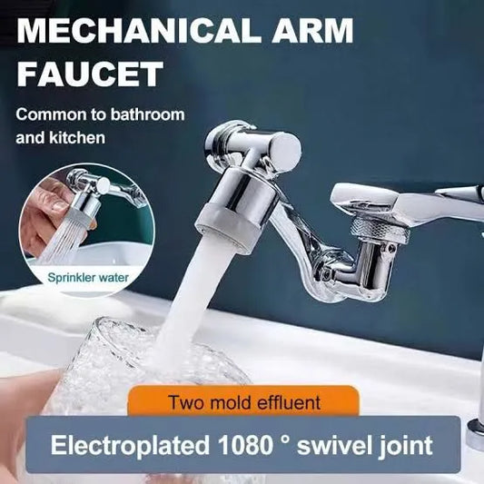 AquaFlex 1080 Faucet Extender with 1080 degree rotating head installed on kitchen faucet